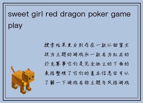 sweet girl red dragon poker gameplay